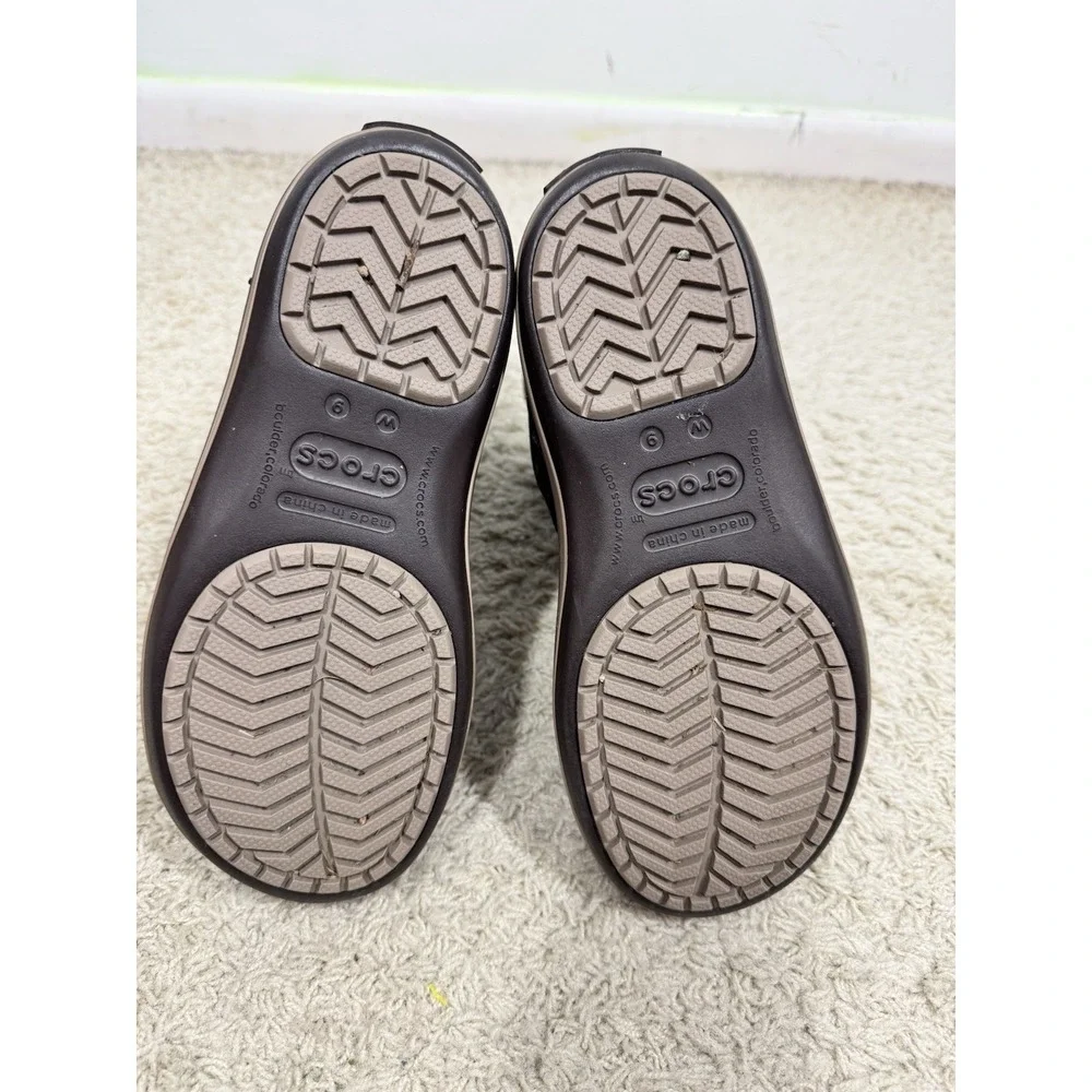 Crocs Crocband Brown Winter Puff Insulated Rain Snow Boots Pull-On Women's 9M